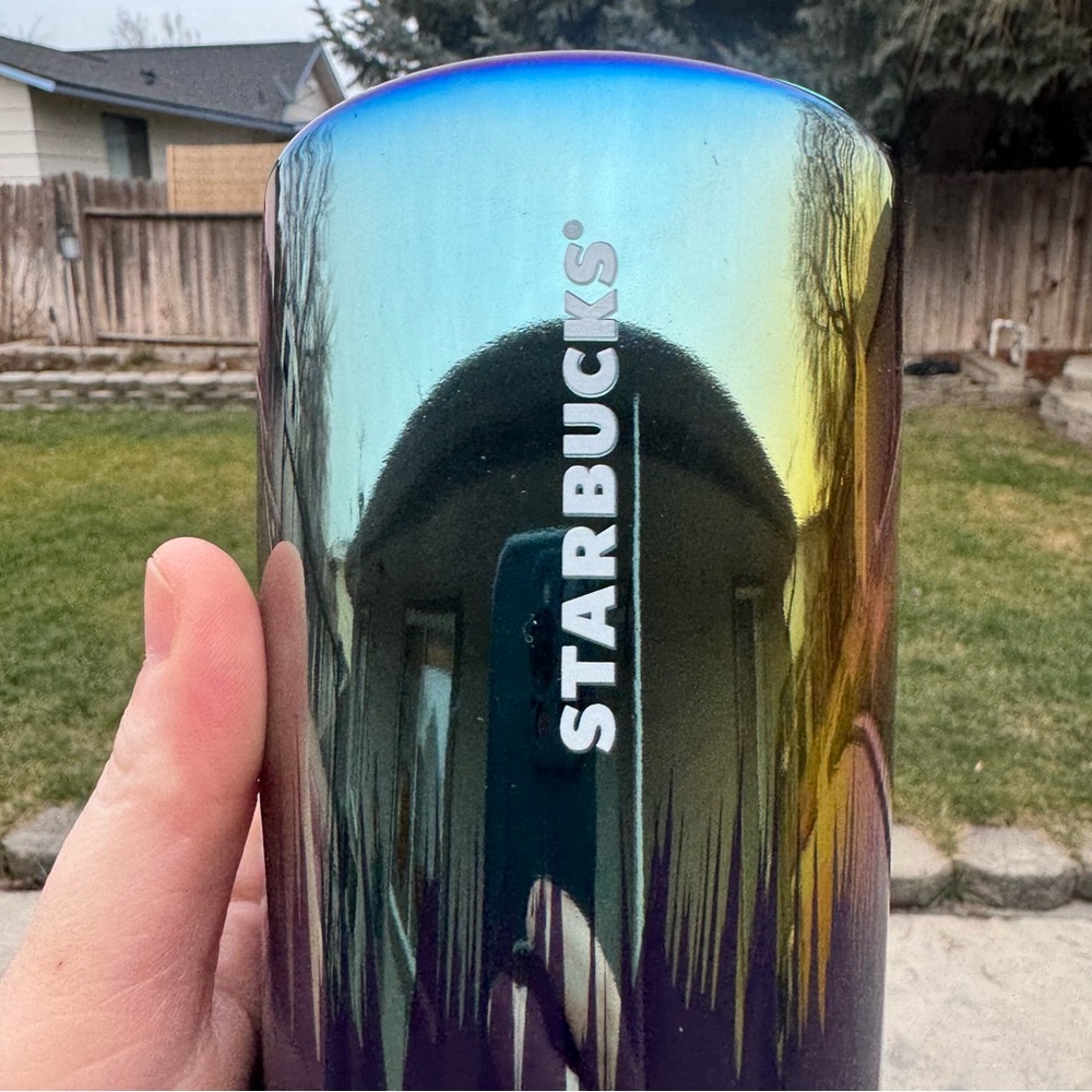 Starbucks Fall 2020 Navy Iridescent Double Wall Ceramic Tumbler 12 oz Coffee Mug - Picture 5 of 13